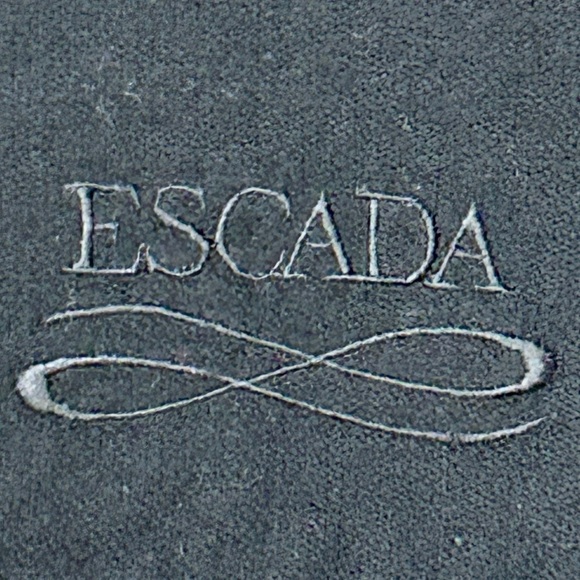 Escada Black Wool Fringe Scarf - Picture 2 of 2